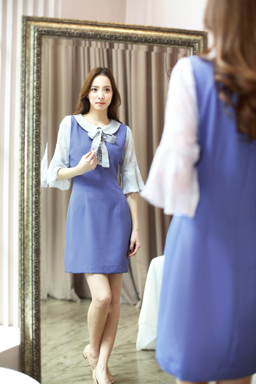 Melody dress-blue grey - Image 2