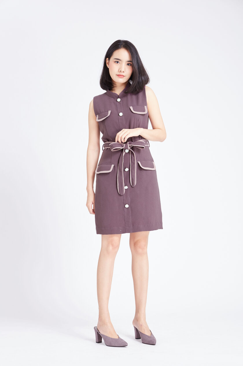 Rene sleeveless dress-grey - Image 2