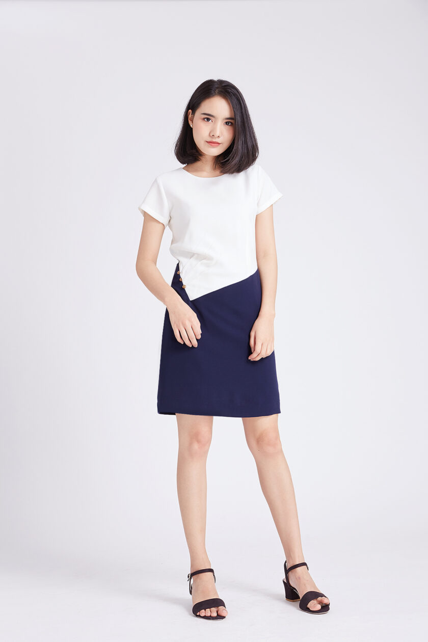 Tammy dress-white blue
