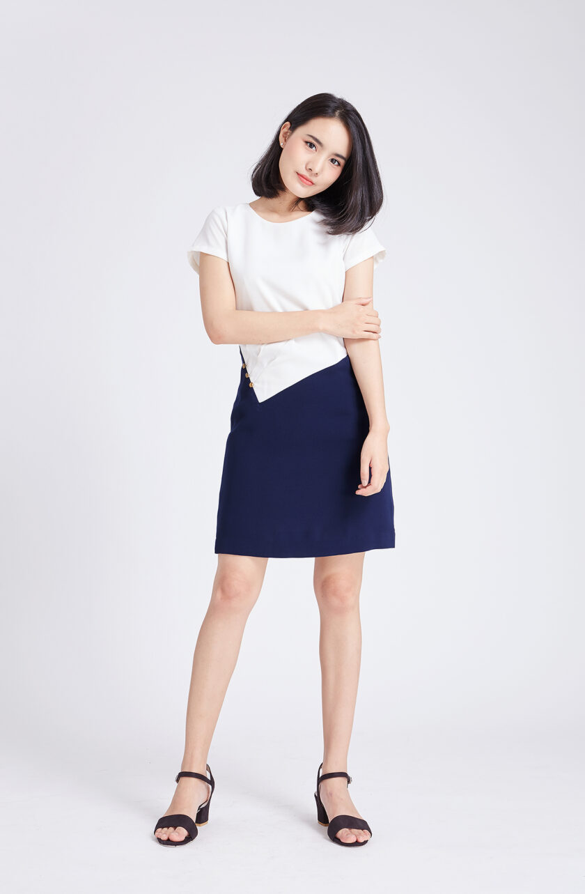 Tammy dress-white blue - Image 2