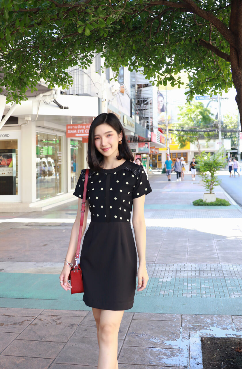 Polka dress-black - Image 4