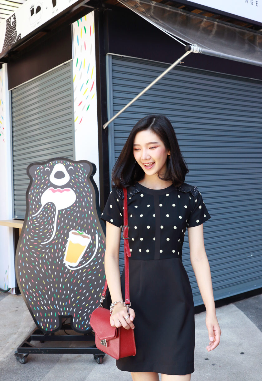 Polka dress-black - Image 2