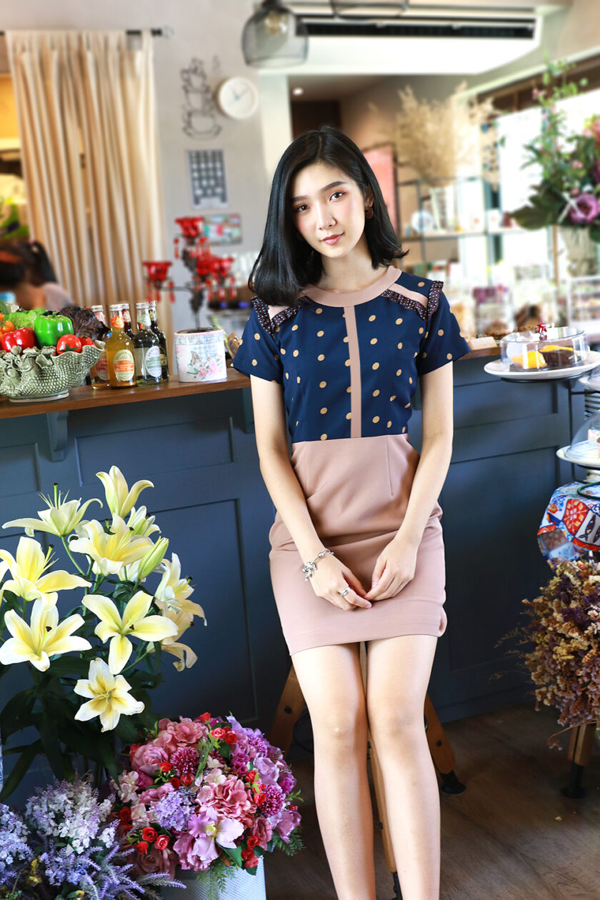 Polka dress-navy - Image 2
