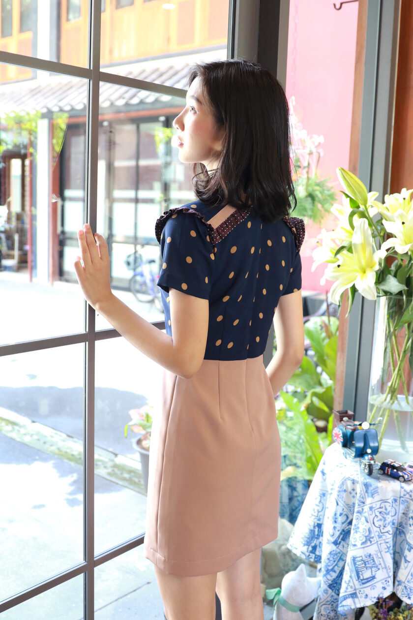 Polka dress-navy - Image 3