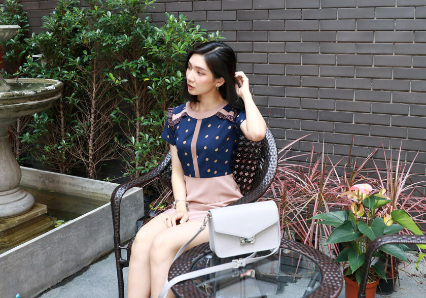 Polka dress-navy - Image 4