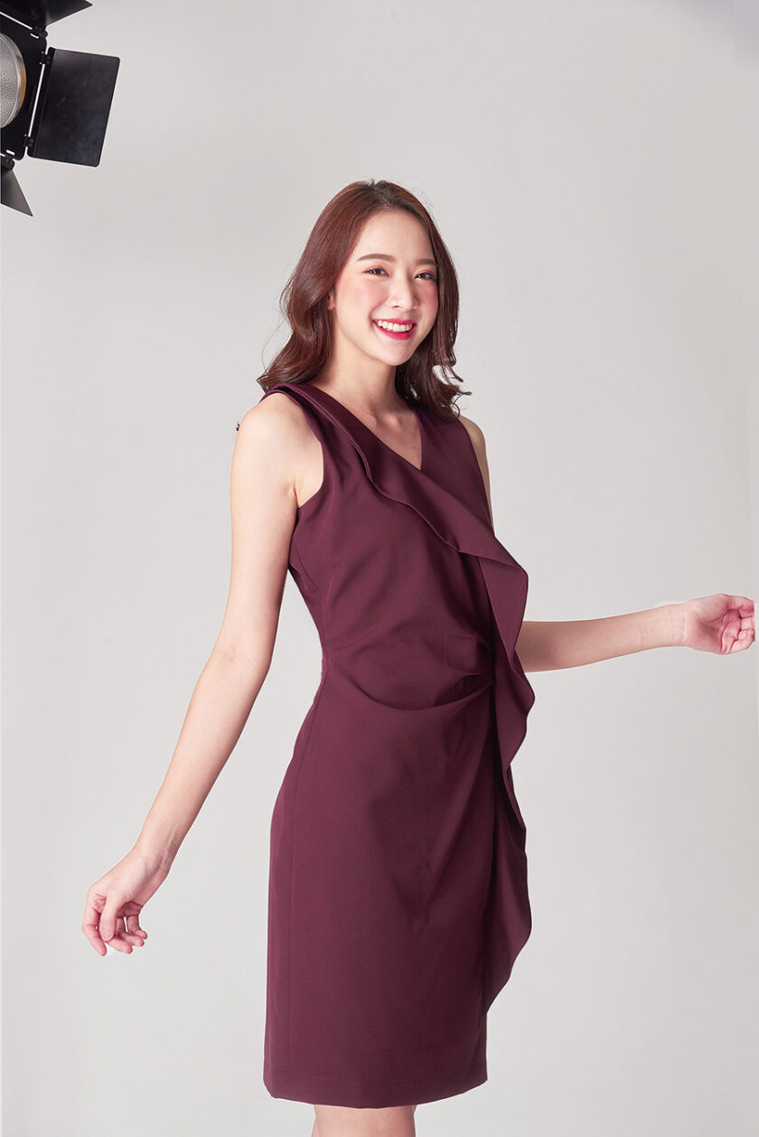 Doris sleeveless dress-wine - Image 2