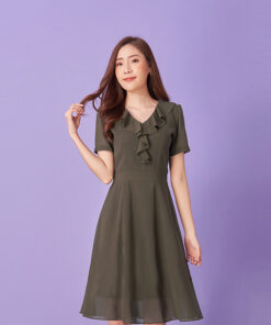 Iona dress-seaweed green