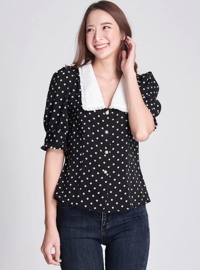 Fairy dot blouse-black