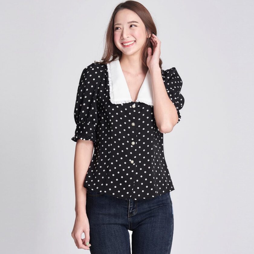 Fairy dot blouse-black