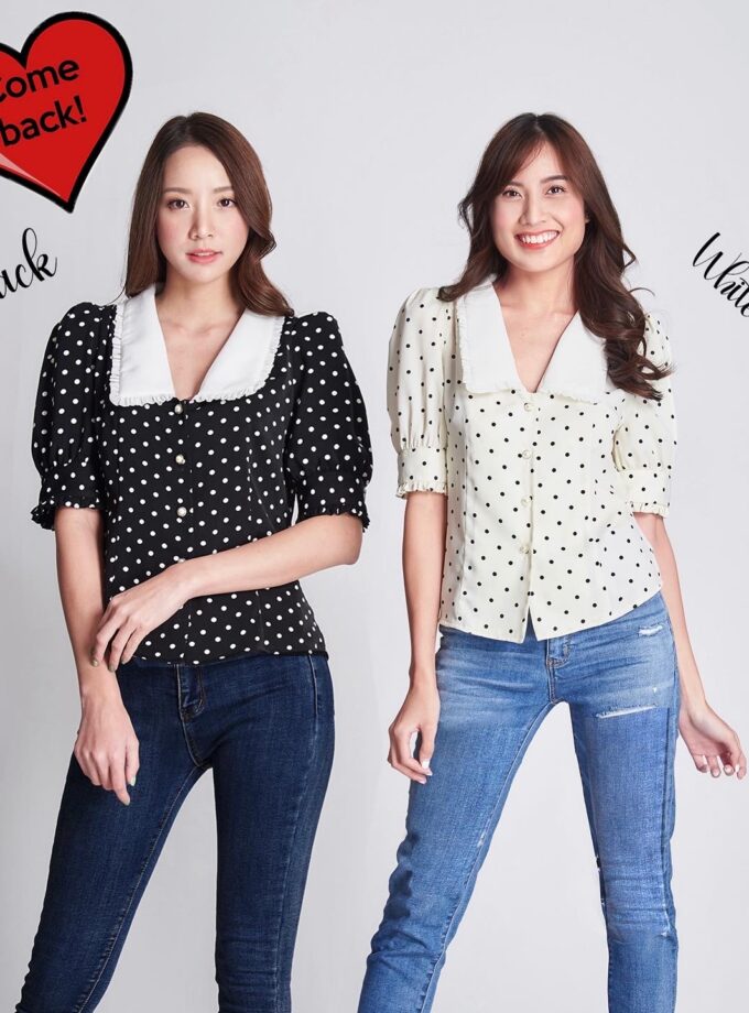 Fairy dot blouse-white