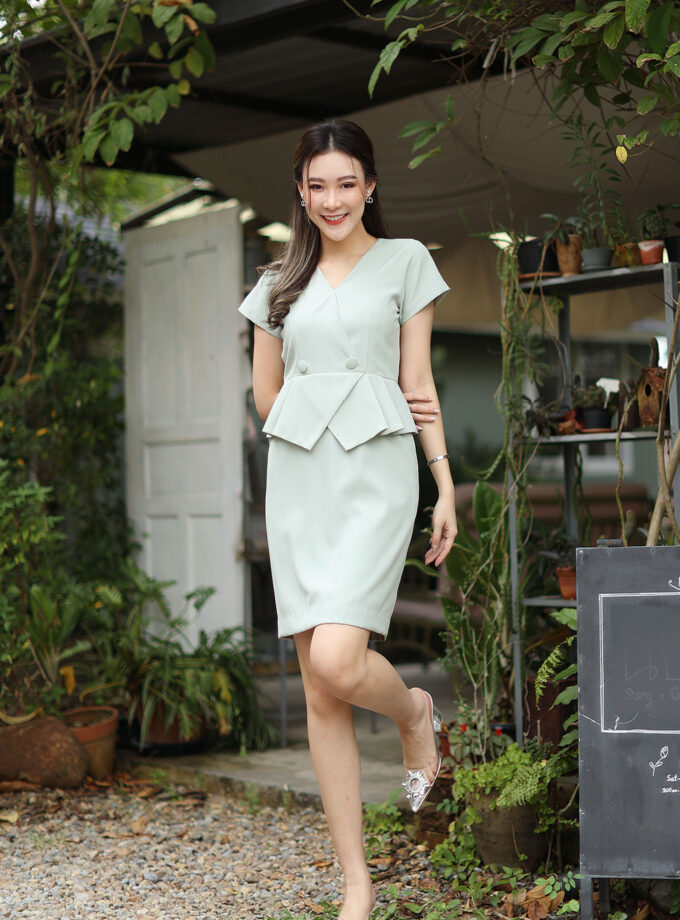 Mason dress-pisachio