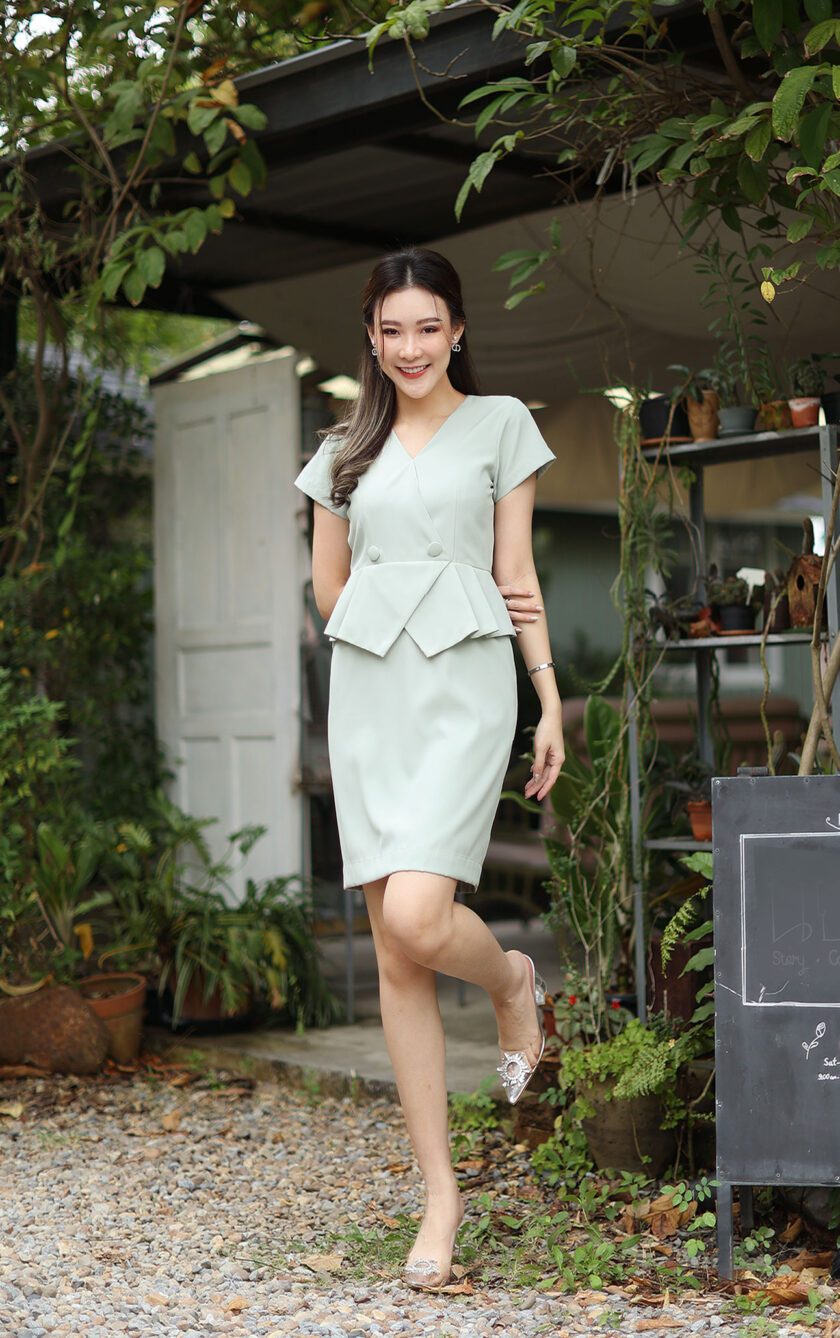 Mason dress-pisachio