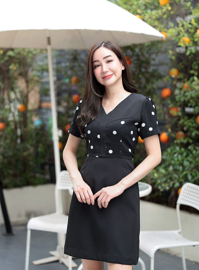 Sunny dot dress-black