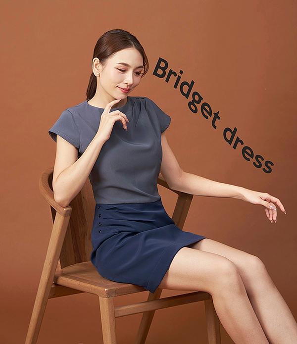 Bridget dress-grey navy